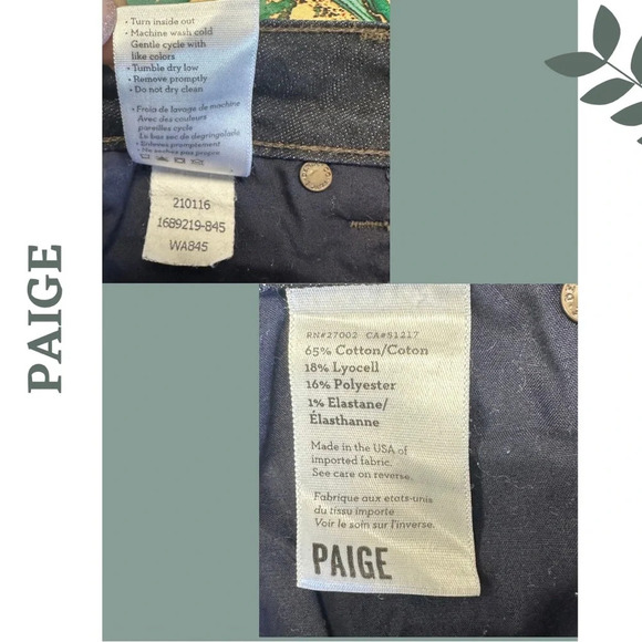 Paige Women’s Premium Dark Wash Skinny  Jeans Asymmetrical Hem Detail Size 27 - Picture 8 of 8